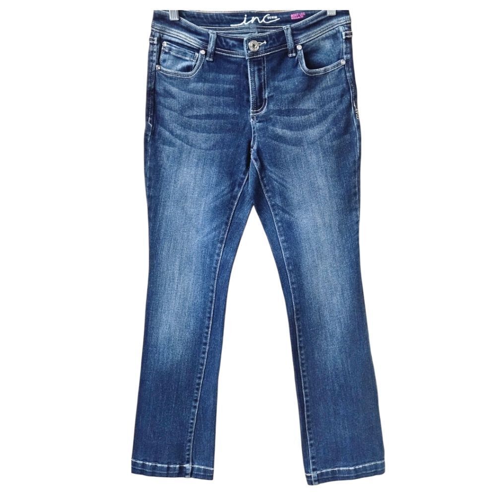INCβWomen's Denim distressed Low rise Skinny Boot Cut Jeans Size 6P - Picture 2 of 16